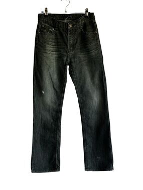Men's Washed Black Straight Jeans